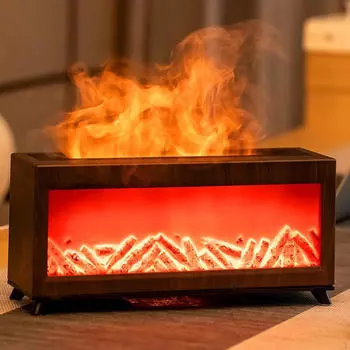 Диффузор эфирных масел для камина, настольный увлажнитель воздуха с дистанционным управлением для чёрный