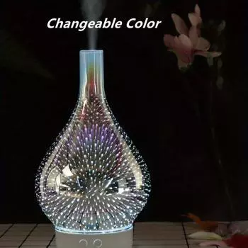 Диффузор для эфирного масла, 1 шт., 3D-фейерверк, стеклянный ультразвуковой увлажнитель для ароматерапии Changeable Color