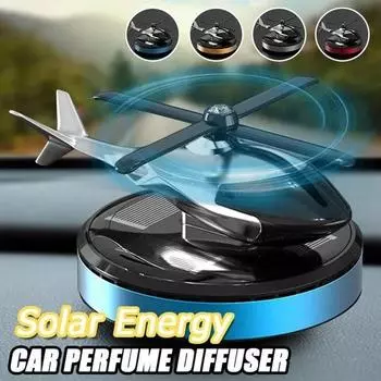 Диффузор на солнечной энергии, автомобильные освежители воздуха, металлические украшения для ароматерапии, духи, эфирное масло, вращающийся стайлинг самолета Car aromatherapy красный