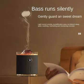 Диффузор воздуха с пламенем, диффузор аромата вулкана, ультразвуковой масляный диффузор, 350 мл, защита с автоматическим выключением для дома, офиса или йоги, тренажерного зала