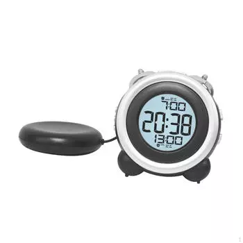 Digital Alarm Clock 2 Alarms Settings Practical Modern Design Multifunctional Round Tabletop чёрный