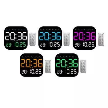 Digital Alarm Clock Desk Clock 10 Level Adjustable Light Remote Control for Tabletop Wall Bedroom Bedside Dorm NightStand розовый