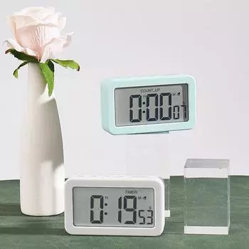 Digital Alarm Clock With Timer Snooze Mode LCD Display 12/24H Battery Operated Multi-functional Clock For Bedrooms Travel светло-зеленый