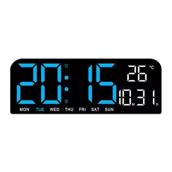 Digital Alarm Clock With Timing And Temperature Display Wall Clock Electronic High-definition Screen