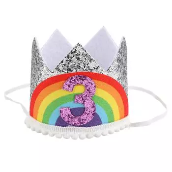 Digital Baby Birthday Party Hat Girl Distinctive for Headdress Non-woven Fabric Lightweight Fashion белый