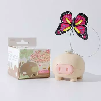 Digital Cat Cat Teaser Toy Doodle Pig Toy Electric Rotate Toy Cat Relieving Stuffy Handy Gadget Pet Supplies Swing Dish Dudu Pig Toy [Shallow khaki]]