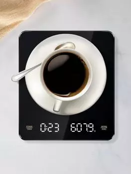 Digital Coffee Scale with Timer 3kg/0.1g Precision Espresso Scales Measuring Tools With USB Rechargeable Kitchen Scales 3Kg чёрный