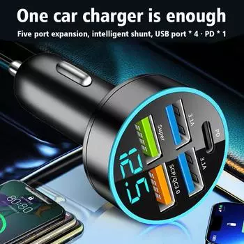 Digital Display Car Charger PD30W Fast Charging QC3.0 Car Car Charger Charger Charger Car 66W Multifunctional M8G4 China