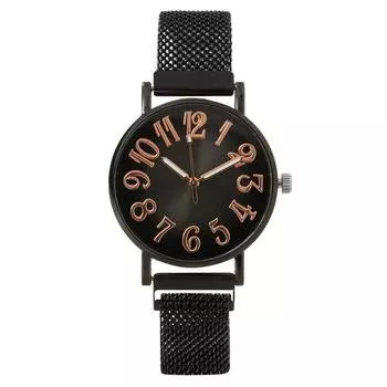 Digital Fashion Student Ladies Watch Women s Watch Magnet Strap Quartz Watch чёрный