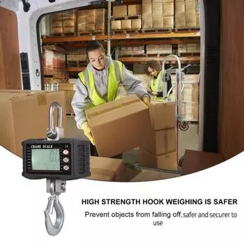 Digital Hanging Scale 1000kg/ 2204lbs Portable Heavy Duty Crane Scale LCD Backlight Industrial Hook Scales Unit Change/Data Hold синий