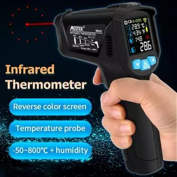 Digital Infrared Thermometer Non-contact Laser Thermometer Handheld High-precision Infrared Thermometer Imager LCD Light Alarms