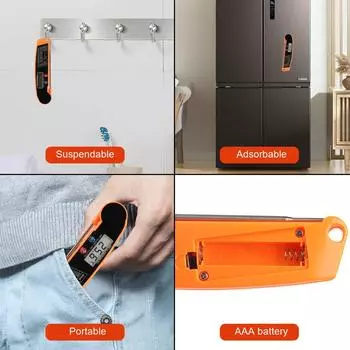 Digital Kitchen Food Thermometer Hot Sale BBQ Kitchen Cooking Food For Meat Water Milk Probe Electronic Oven Thermometer чёрный