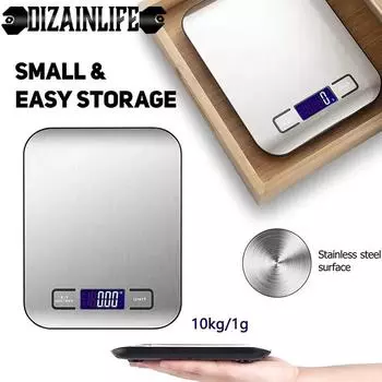 Digital Kitchen Scale 10kg/5000g 1g Multifunction Electronic Food Cooking Baking scale Weight Gram Ounce Stainless Steel Backlit
