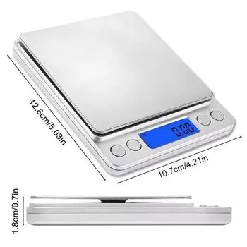 Digital Kitchen Scale 3000g/ 0.1g Stainless Steel Cooking Food Scale Small Jewelry Scale Digital Weight with LCD Display/Tare/Oz