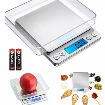 Digital Kitchen Scale Kitchen Measuring Scales Stainless Steel Precision Jewelry Electronics Grams of Gold Balance Weight 3000g