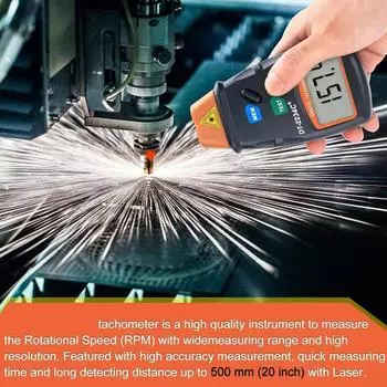 Digital Laser Photo Tachometer Non Contact RPM Tach Speed Gauge Engine Use for Measure Lathe Motors Range 2.5 to 99,999 RPM