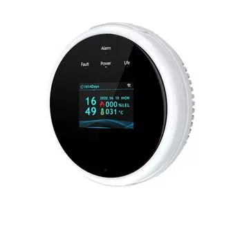Digital LED Biogas Leak Detector Temperature Display Gas Alarm Kitchen Style B