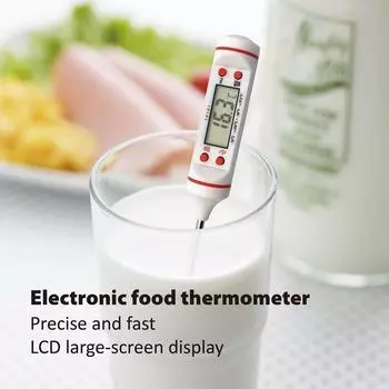 Digital Meat Thermometer Cooking Food Kitchen BBQ Water Milk Oil Liquid Oven Thermometers 304 Stainless Steel Probe Tools белый