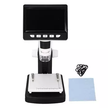 Digital Microscope with 4.3 Inch IPS Screen 50 to 1000X 2MP 1080P Electronic Magnifier Camera with 8