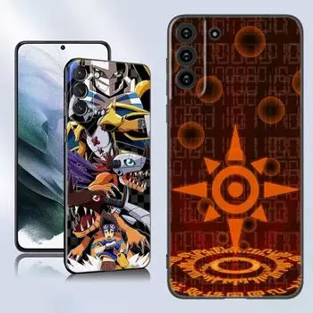 Digital Monster Digimon Black Silicone Phone Case For Samsung Galaxy S23 S21 S20 FE S24 S22 Ultra S10E S10 S9 S8 Plus Samsung S23 Ultra