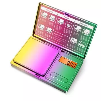 Digital Pocket Scale200g Stylish Rainbow Small Scale Mini Jewelry Scales with LCD Backlit for Gold, Jewelry, Food, Coffee, Herbs