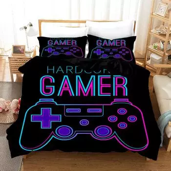Digital Printing Gamepad Bedding Four-Piece Set Three-Piece Set Bed Sheet Quilt Cover 135x200 two-piece set