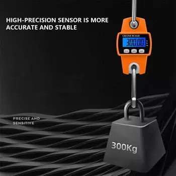 Digital Scales Weight Meter Long-lasting High Precision Aluminum Alloy 300KG Automatic Hanging Balance Crane Scale Orange оранжевый