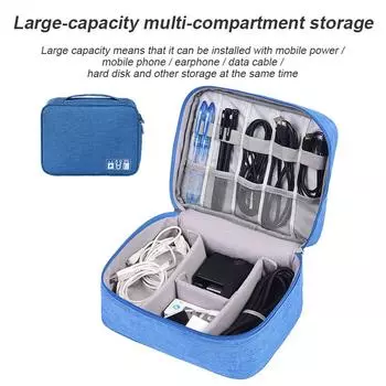Digital Storage Bag Multifunctional Earphone Charger Data Cable Digital Product Business Trip Portable Handbag чёрный