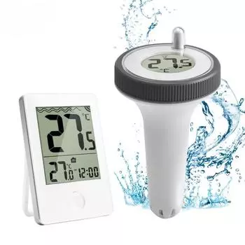 Digital Swimming Pool Thermometer Wireless Floating IP67 Waterproof with Temperature Monitor For Bathroom Aquarium Pond Bathtub белый