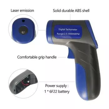 Digital Tachometer Laser Tachometer Handheld RPM Meter Speedmeter (2.5-99999RPM Measuring Range) with Backlit LCD Display United States