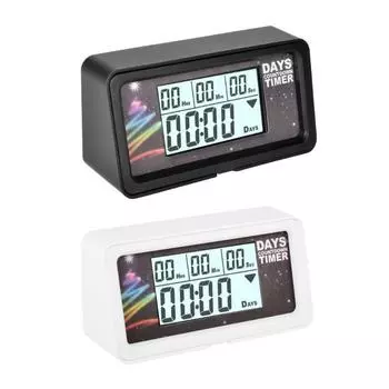 Digital Timers Countdown 999-Days Clock LCD Event Reminder Countdown Timer Clock Digital Kitchen Timer for Learning чёрный