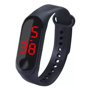 Digital Watch Adjustable Strap Button Controls Electronic Digital Bracelet With Led Display AVE чёрный