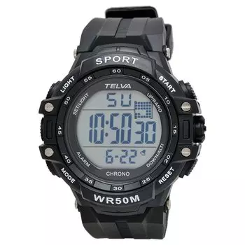 Digital Watch Waterproof Stopwatch Urethane Belt Black [Klefa] Men s TE-D281-BK