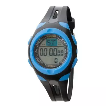 Digital Watch Waterproof Stopwatch Urethane Belt Black [Clefa] Men s TS-D157-BL