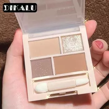DIKALU 4 цвета тени для век пластина цветная пудра Яркая кристальная вспышка тени для век
