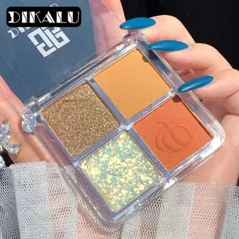DIKALU 4-цветная палитра теней для век матовые перламутровые цвета земли четырехсеточные тени для век косметика для макияжа