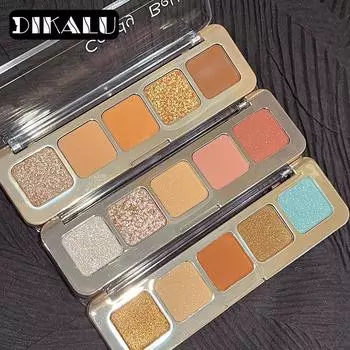DIKALU 5-цветная палитра теней для век Earth Tone Matte Pearl