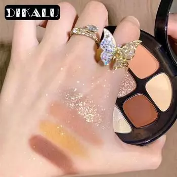 DIKALU 8-цветная янтарная палитра теней для век с блестками, перламутровым цветом земли, палитра теней для век, косметика