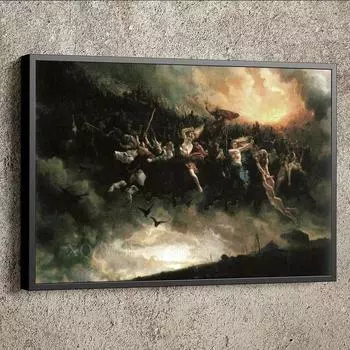 Дикая Охота Одина Питер Николай Арбо винтажный постер антикварная картина репродукция печать на холсте мифологическая настенная живопись домашний декор 21x30cm No Framed