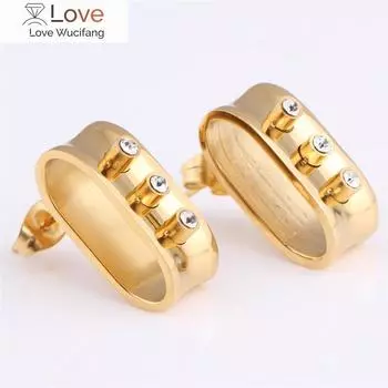 Дикие новые золотые инкрустированные цирконием титановые стальные серьги женские кристаллы от австрийских модных ювелирных изделий подходят женщинам для вечеринки