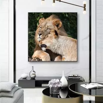 Дикий лев холст картины постеры и принты современное настенное искусство картина для гостиной украшение дома Cuadros 20X20Cm No Frame