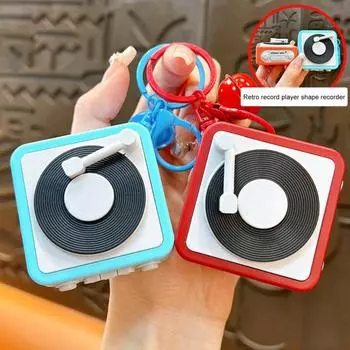 Диктофон брелок подвеска DIY кнопка записи цикл воспроизведения простое управление брелок портативная сумка оранжевый