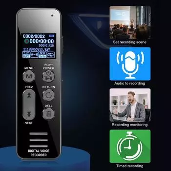 Диктофон Vandlion V63 с голосовым управлением и аккумулятором большой емкости 1050 мАч с регулируемой скоростью воспроизведения