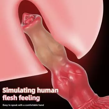 Дилдо для собак с двойным узлом - жидкий силиконовый пенис животного для анальных и вагинальных игр, реалистичный член с присоской - игрушка для взрослых для женщин и пар S