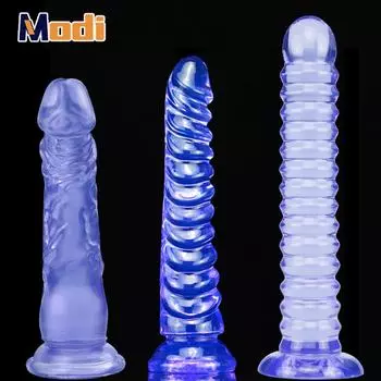 Дилдо Игрушки для взрослых Эротическая мягкая сильная присоска Синий дилдо Анальная пробка Реалистичный пенис G-spot Оргазм Секс-игрушки для женщин S