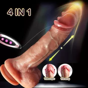 Дилдо Реалистичный Большой Поддельный Пенис Беспроводной Вибратор Секс Игрушки для Женщин Член Вагинальный Анальный Игрушка Пульт Дистанционного Управления Телескопический Взрослый Эротический Для Женщин d007