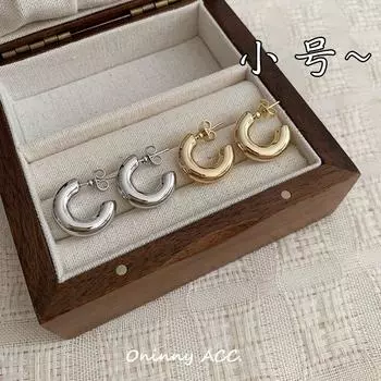 Дилиреба Серьги в том же стиле серебряные 2025 Новое поступление Причудливые Роскошные Ретро Темперамент Дикие Серьги Пусеты Small size silver -- 1.8