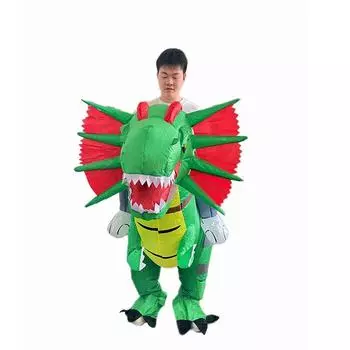 Dilophosaurus Inflatable Suit, Adult 150-190cm зелёный