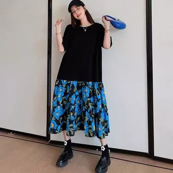 DIMANAF 2022 летнее новое модное женское платье больших размеров, элегантная черная женская одежда с цветочным принтом