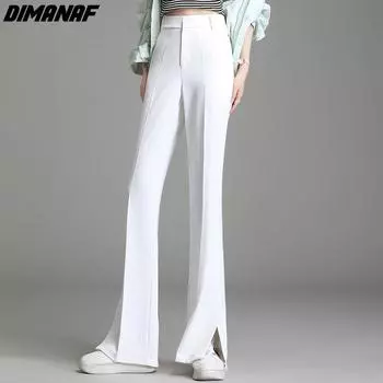 DIMANAF 2022 летние брюки с высокой талией, длинные женские базовые брюки, свободные повседневные женские брюки, брюки 5XL